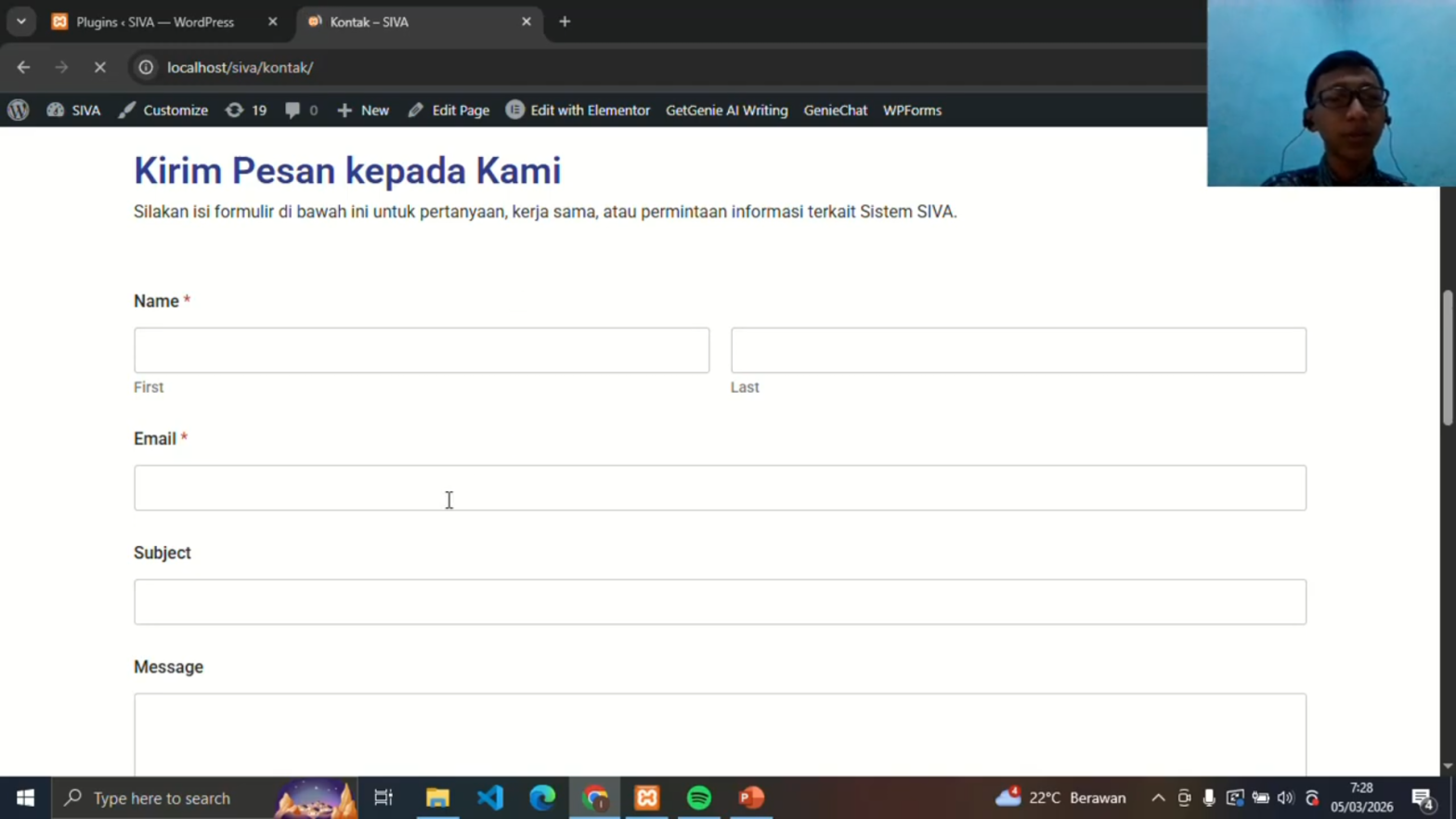Workshop MM – Power-up dengan Plugins dan Progress Website SIVA